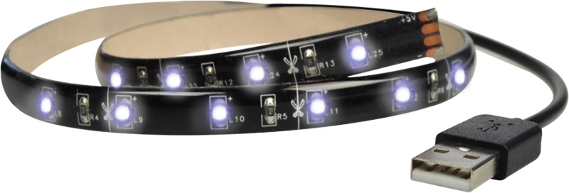Levně SOLIGHT WM501 LED pásek pro TV, 100cm, USB, vypínač, studená bílá