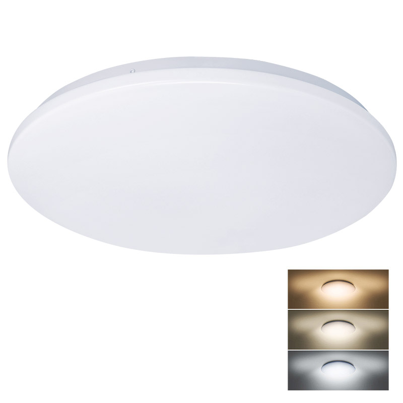 Levně SOLIGHT WO793 LED stropní světlo Plain, 3CCT, 36W, 2520lm, 3000K, 4000K, 6000K, kulaté, 45cm