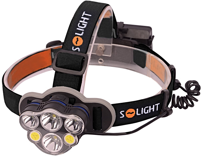 SOLIGHT WN35 LED čelová nabíjecí svítilna, 550lm, Li-Ion, USB