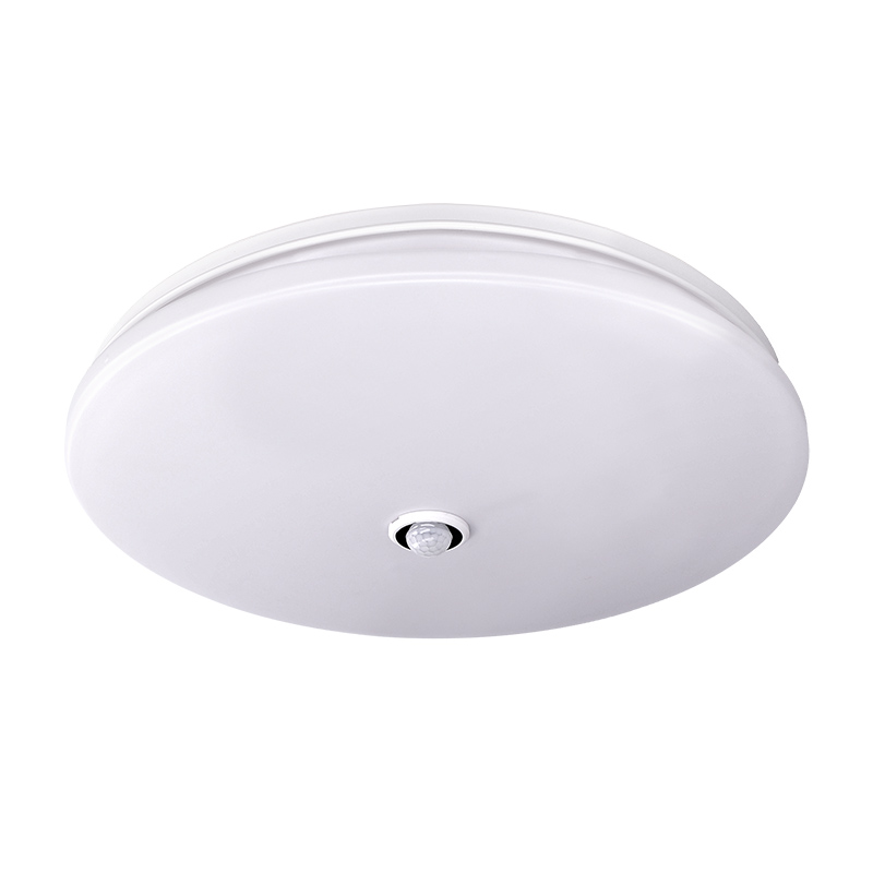 Levně SOLIGHT WO776 LED stropní světlo PLAIN s PIR sensorem, 18W, 1260lm, 3000K, kulaté, 33cm