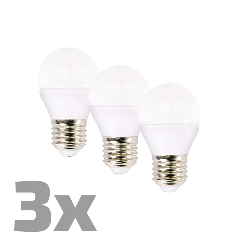 Levně ECOLUX LED žárovka Ecolux 3-pack , miniglobe, 6W, E27, 3000K, 450lm, 3ks