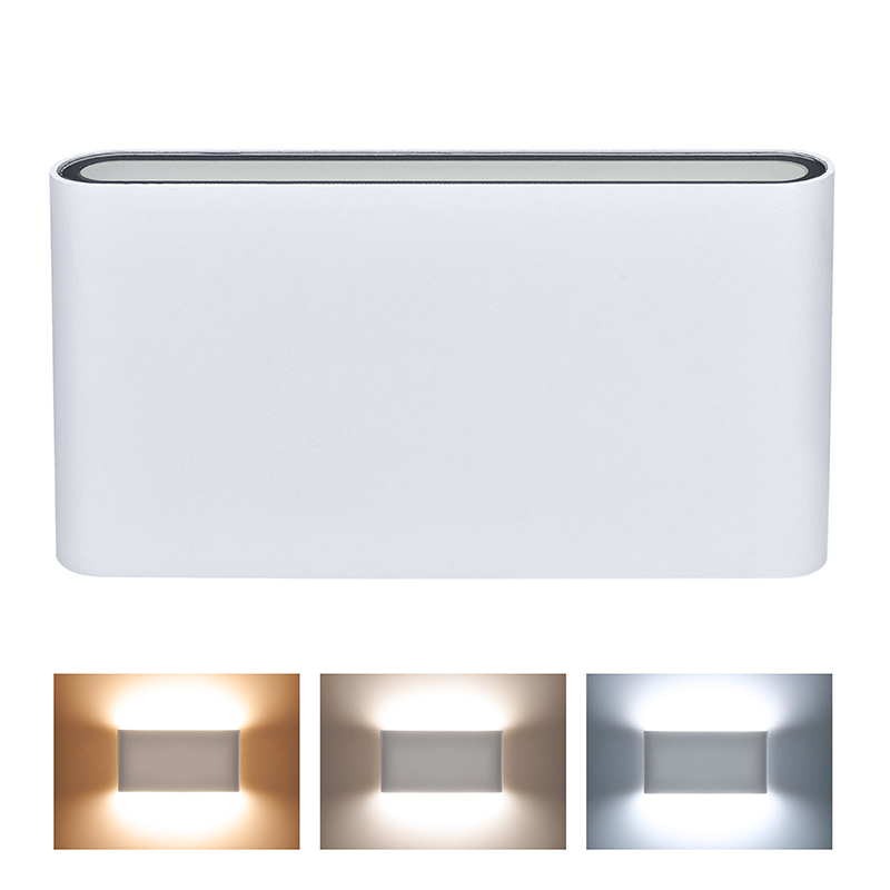 Levně SOLIGHT WO800-W LED venkovní nástěnné osvětlení Modena, 12W, 680lm, 120°, bílá