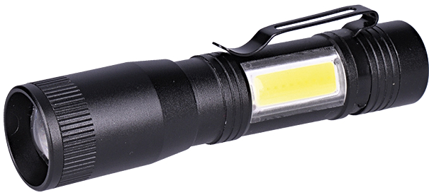 Levně SOLIGHT WL115 LED kovová svítlna 3W + COB, 150 + 60lm, AA, černá