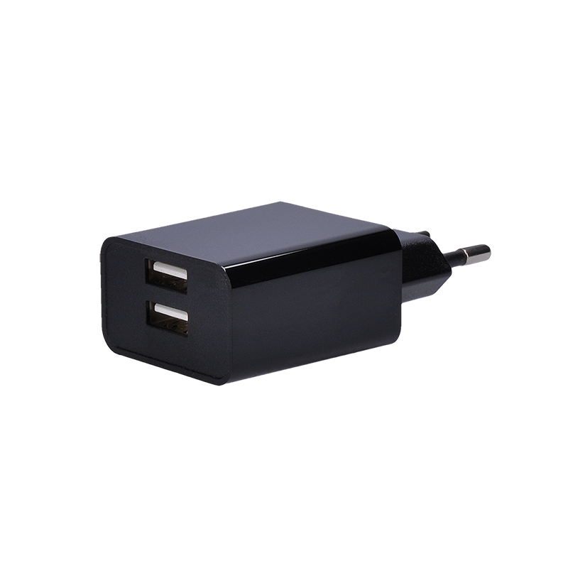 SOLIGHT DC48A USB nabíjecí adaptér, 2x USB, 3100mA max., AC 230V, černý