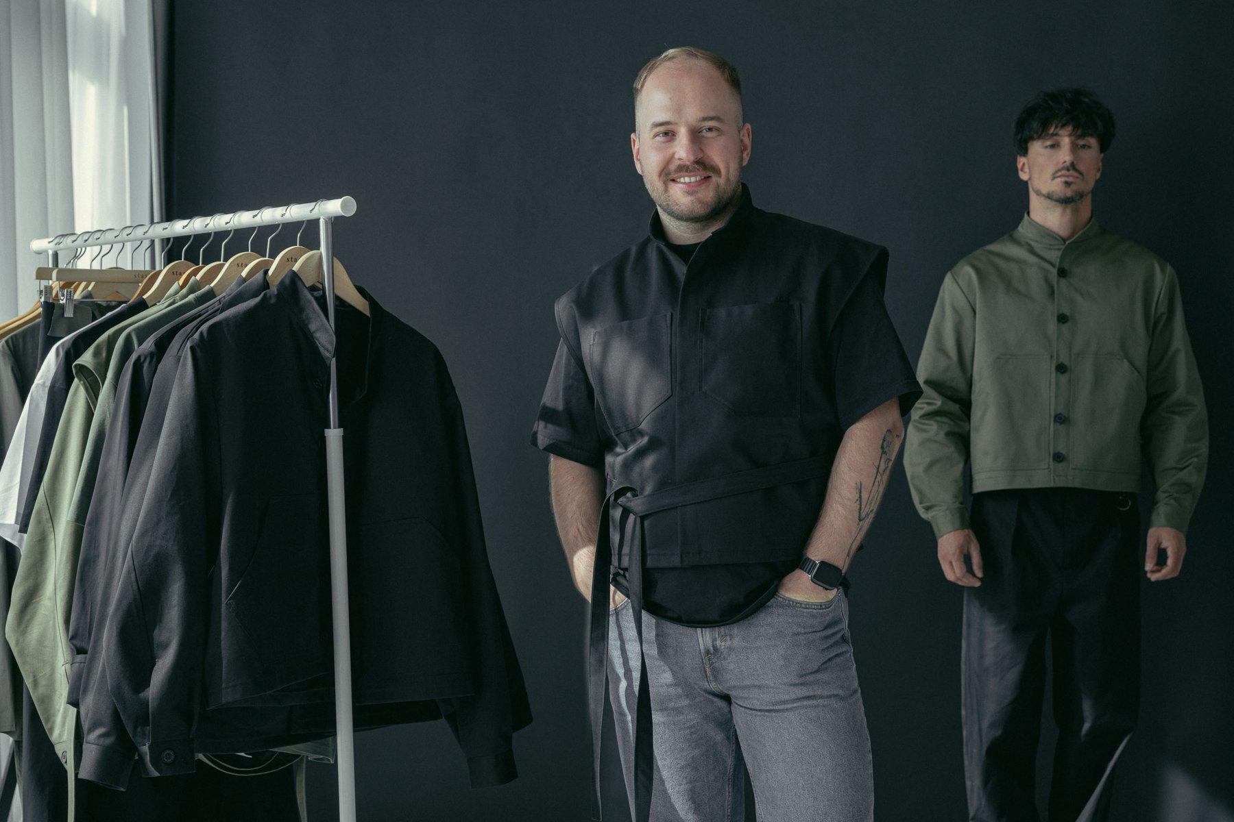Rudolf Šťastný in the atelier with the STASTNY collection