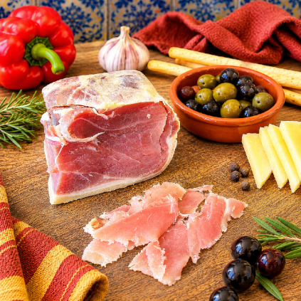 Jamón Serrano vyrez 1/6 – tradičná španielska sušená šunka