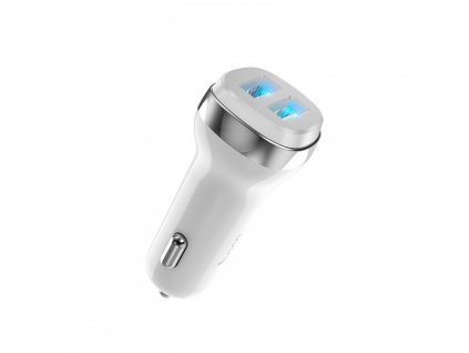 Hoco Z40 Superior Dual Port Car Charger White