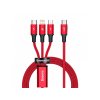 Baseus Rapid Series 3-In-1 Fast Charging Data Cable Type-C To C+L+C Pd 20W 1.5M Red