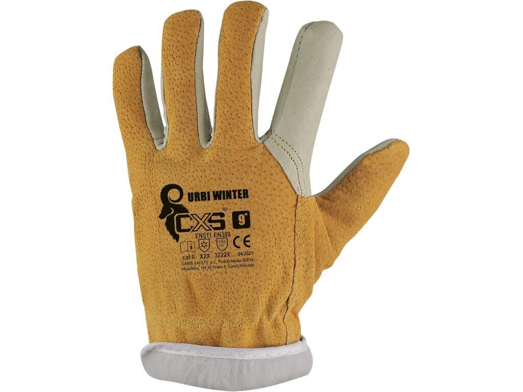 celé kožené zimní pracovní rukavice 8910 URBI WINTER 1