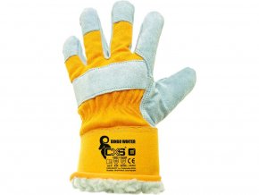 teplé pracovní rukavice kožené 589 DINGO WINTER 1