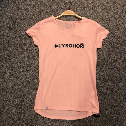 Lysohoři triko - světle  růžové - #Lysohoři, poslední emko