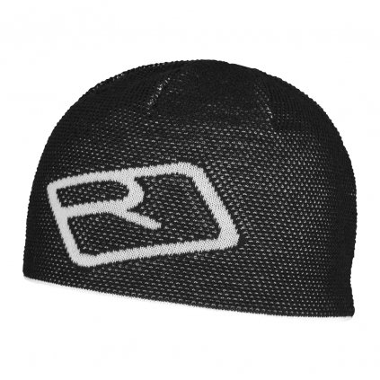 Merino Logo Knit Beanie | Black Raven, Ortovox