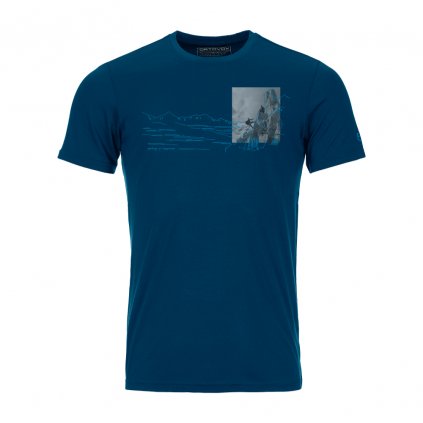 Tričko Ortovox 140 Cool Illu-Pic T-Shirt | Petrol Blue