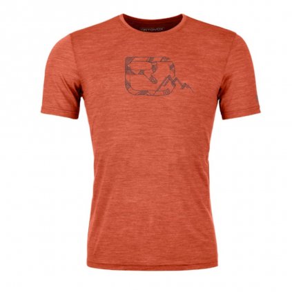 120 Cool Tec Mtn Logo T-shirt Men's | Clay Orange Blend, Ortovox