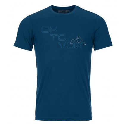 185 Merino Tangram Logo T-shirt Men's | Petrol Blue, Ortovox