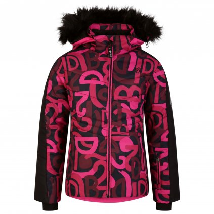 Dětská lyžařská bunda,Ding Jacket, Pure Pink Graffiti/Black, Dare2B