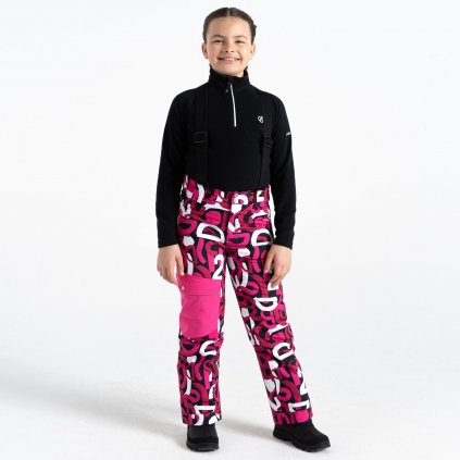 Dětské lyžařské kalhoty, Pow Pant, Kids Pink Graffiti Print, Dare2B