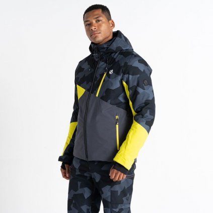 Pánská lyžařská bunda, Baseplate Jacket, Neon Spring/Black Geo, Dare 2b, Dare2B