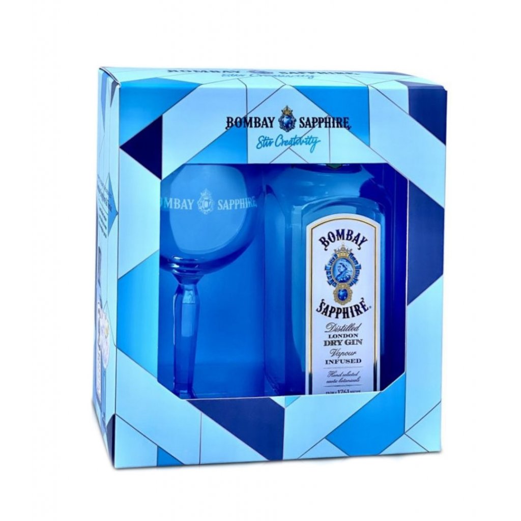 Bombay Sapphire Gin 40% 0,7l (dárkové balení sklenice)