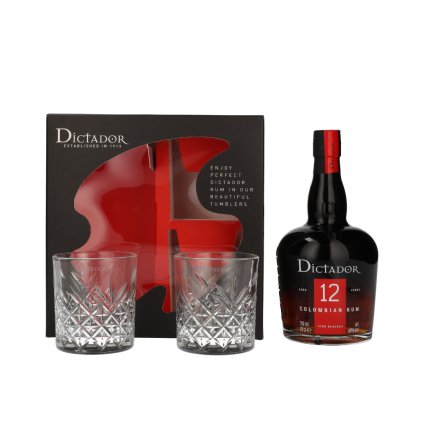Dictador 12YO 40% 0,7l (dárkové balení 2 sklenice)