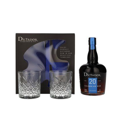 Dictador 20YO 40% 0,7l (dárkové balení 2 sklenice)