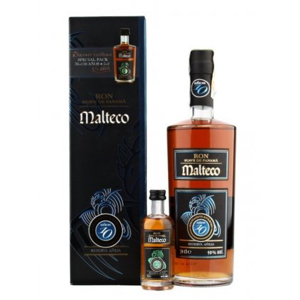 Malteco 10YO 40% 0,7l + Malteco 15YO 40% 0,05l (dárková krabice)