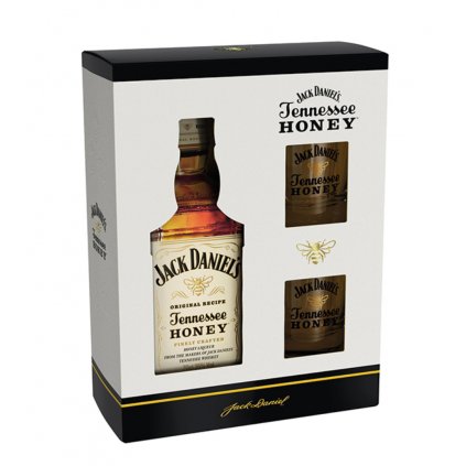 Jack Daniel's Honey 35% 0,7l + 2 skleničky (dárková krabice)