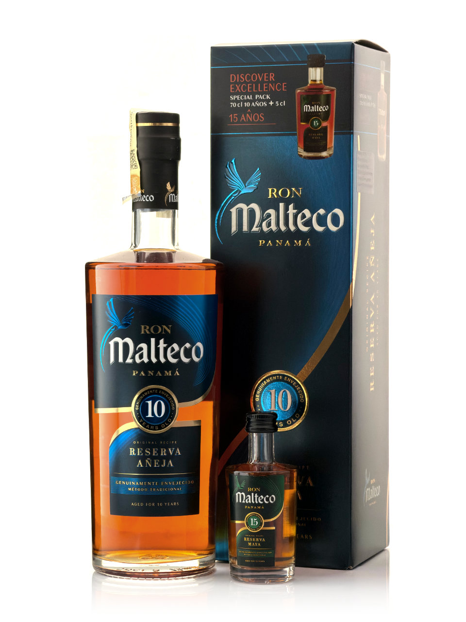 Malteco 10YO 40% 0,7l + Malteco 15YO 40% 0,05l (karton)