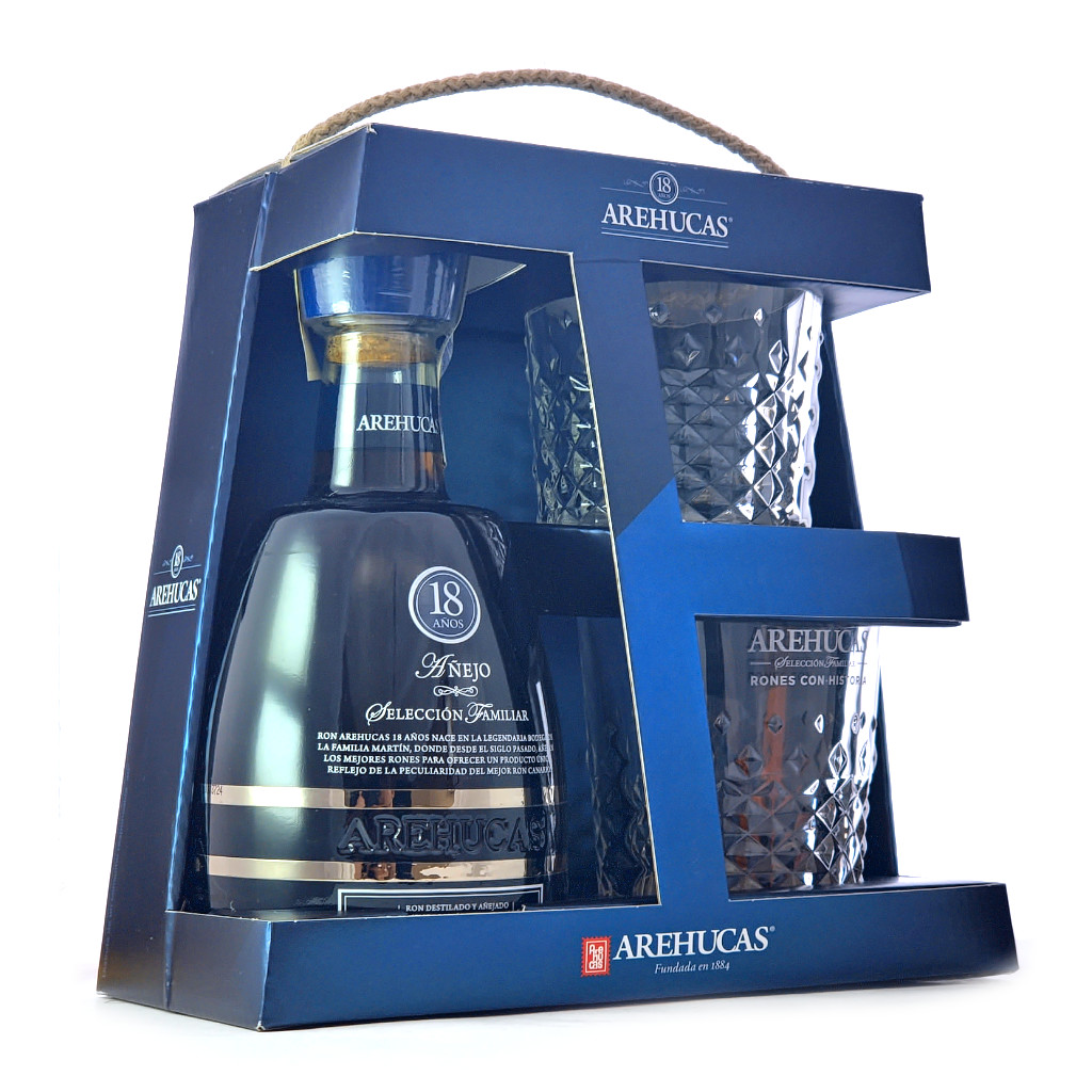 Arehucas 18 aňos 40% 0,7l (dárkové balení 2 sklenice)