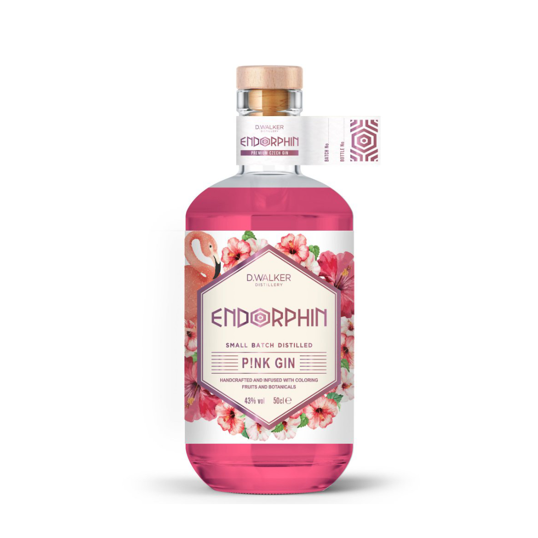 Endorphin Pink Gin 43% 0,5l (holá lahev)