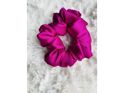 Saténová gumička - Růžová