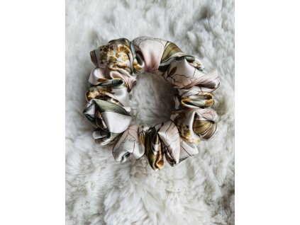 Saténová gumička - Luční květiny