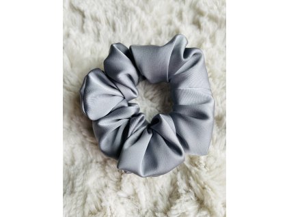 Saténová gumička - Světle šedá