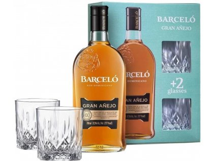 Ron Barceló Gran Anejo 37,5% 0,7 l (dárkové balení 2x sklo)