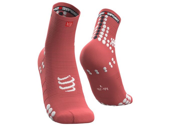 pro racing socks v3 0 run high coral t1