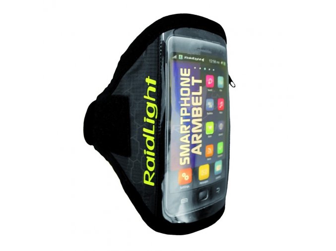 pouzdro na mobilni telefon raidlight smartphone arm belt black lime green 111792