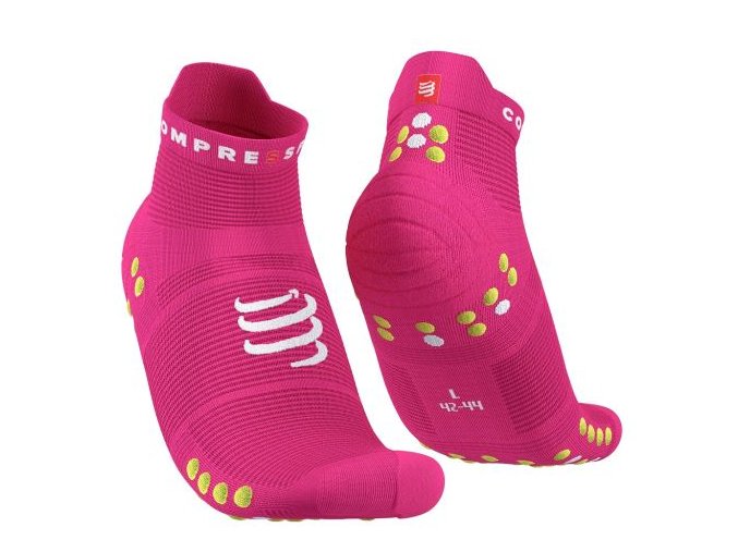 pro racing socks v4 0 run low fluo pink primrose t1