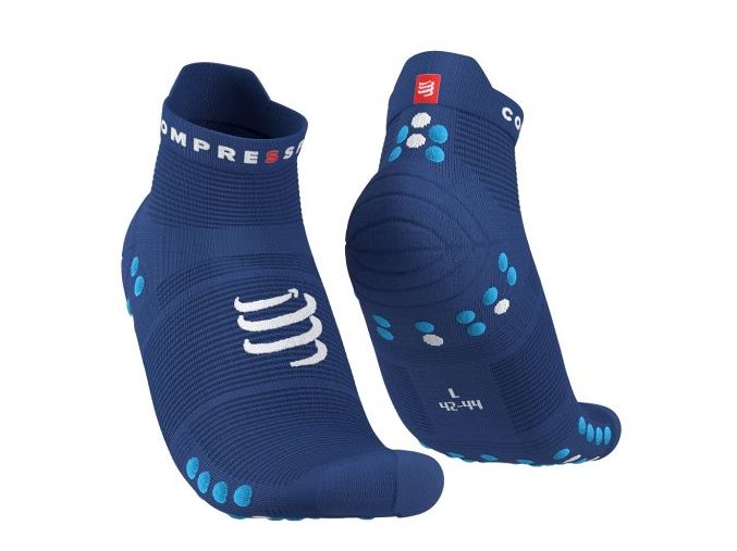 pro racing socks v4 0 run low sodalite fluo blue t1