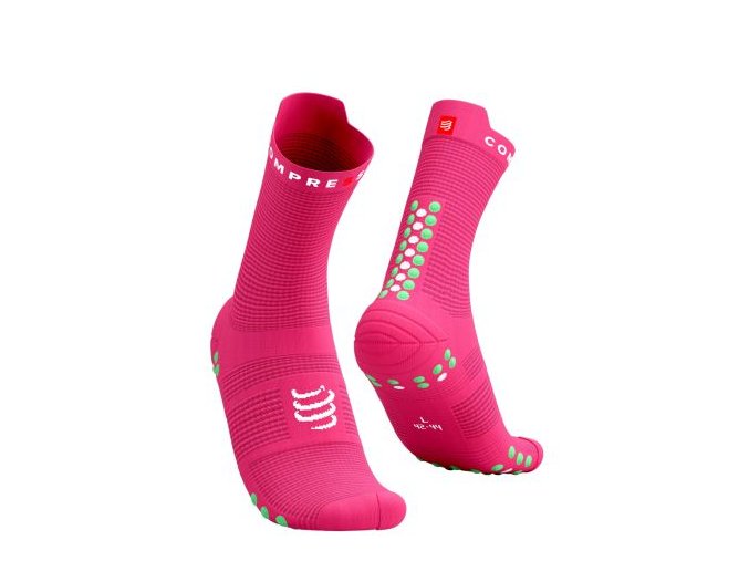 pro racing socks v4 0 run high hot pink summer green t1