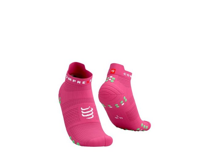 pro racing socks v4 0 run low hot pink summer green t1