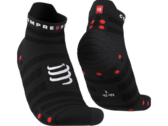 Compressport Pro Racing Socks v4.0 Ultralight Run Low Black/Red XU00051B_906