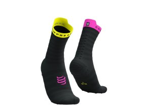 pro racing socks v4 0 ultralight run high black safe yellow neo pink t3 bez obalu