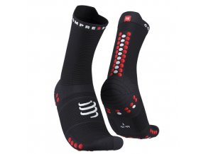 pro racing socks v4 0 run high black red t1