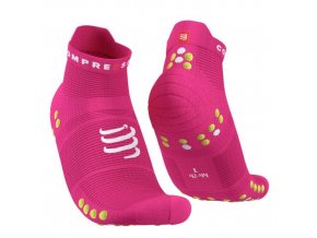 pro racing socks v4 0 run low fluo pink primrose t1