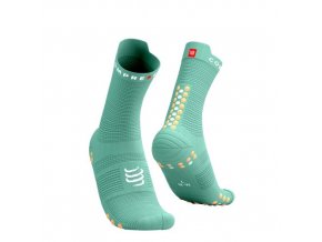 pro racing socks v4 0 run high creme de menthe papaya punch t1