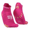 pro racing socks v4 0 run low fluo pink primrose t1