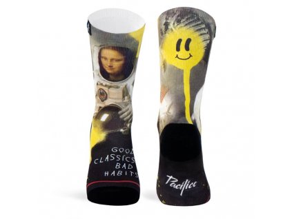 pacificandco calcetines socks art mona lisa monalisa artwork smiley fashion doble 1