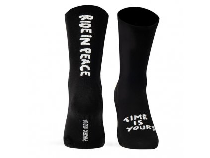 pacificandco calcetines socks women man performance running cycling RIDE IN PEACE BLACK doble