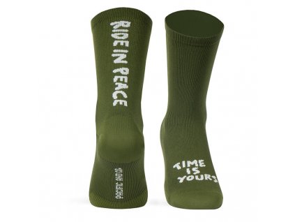 pacificandco calcetines socks women man performance running cycling RIDE IN PEACE OLIVE doble
