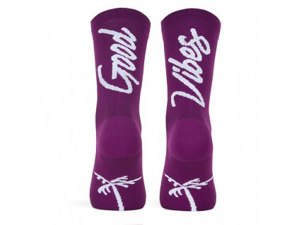 pacificandco calcetines socks deporte running cycling GOODVIBES AUBERGINE doble
